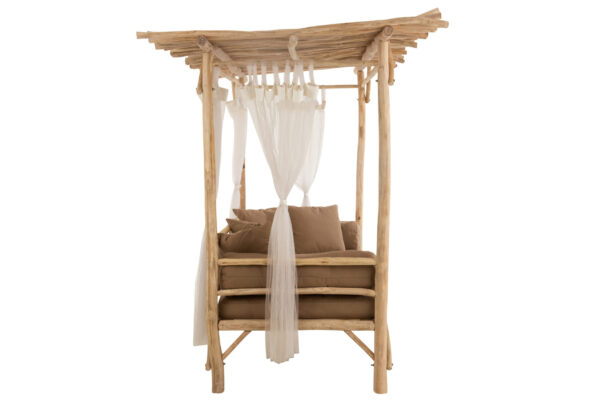 BED LOVESEAT+CUSH TEAK NAT/BR - Image 3