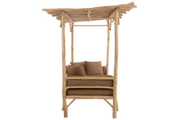 BED LOVESEAT+CUSH TEAK NAT/BR - Image 4